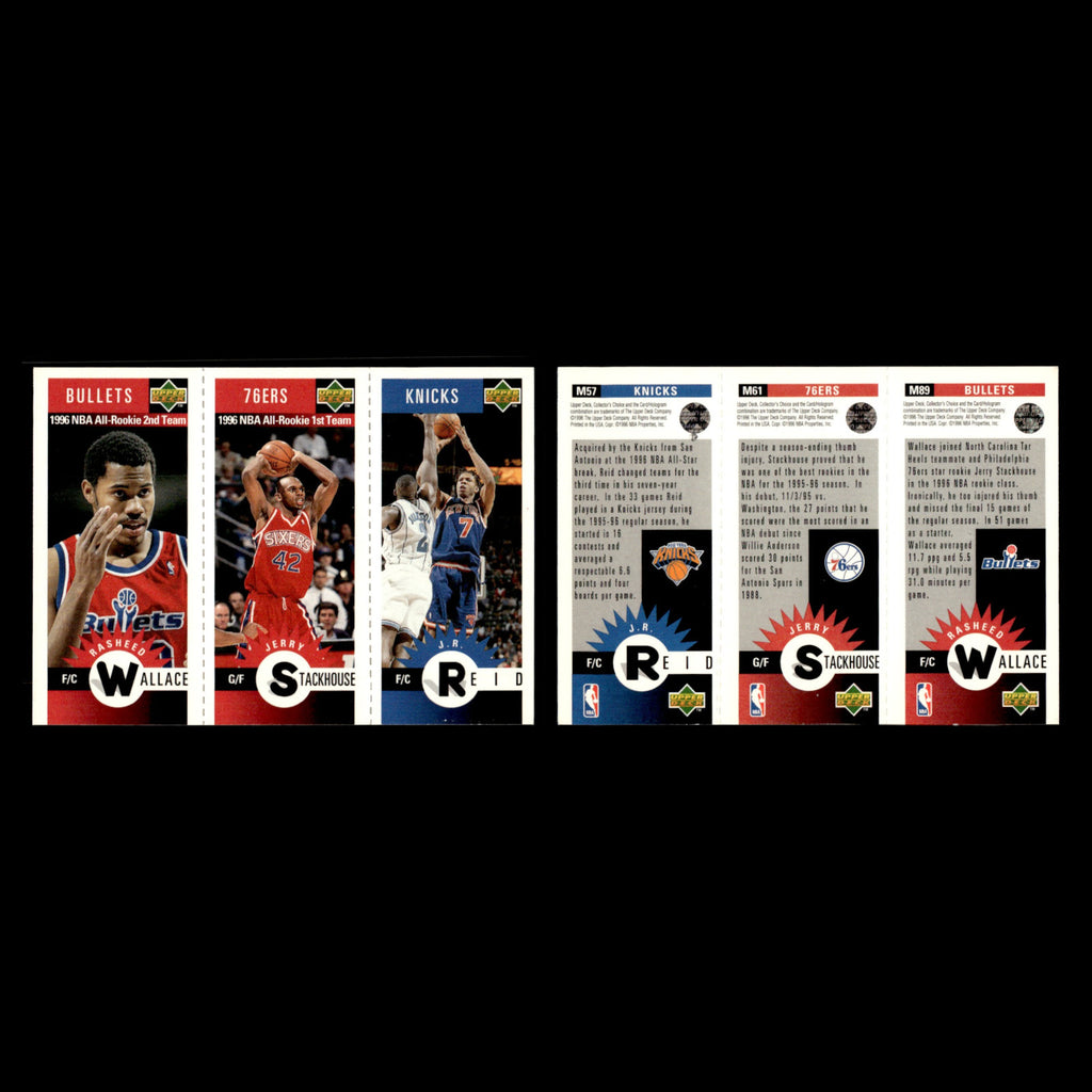 J.R. Reid/Jerry Stackhouse/Rasheed Wallace #M57/M61/M89 1996 Upper Deck Mini NBA