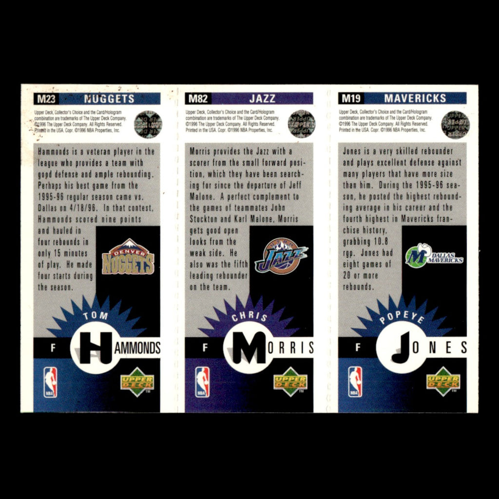 Tom Hammonds/Chris Morris/Popeye Jones #M23/M82/M19 1996 Upper Deck Mini Card NM