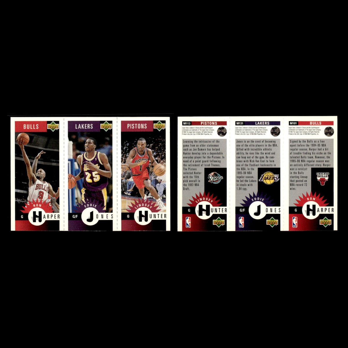 Lindsey Hunter/Eddie Jones/Ron Harper #M113/M131/M101 1996 Upper Deck Mini Card