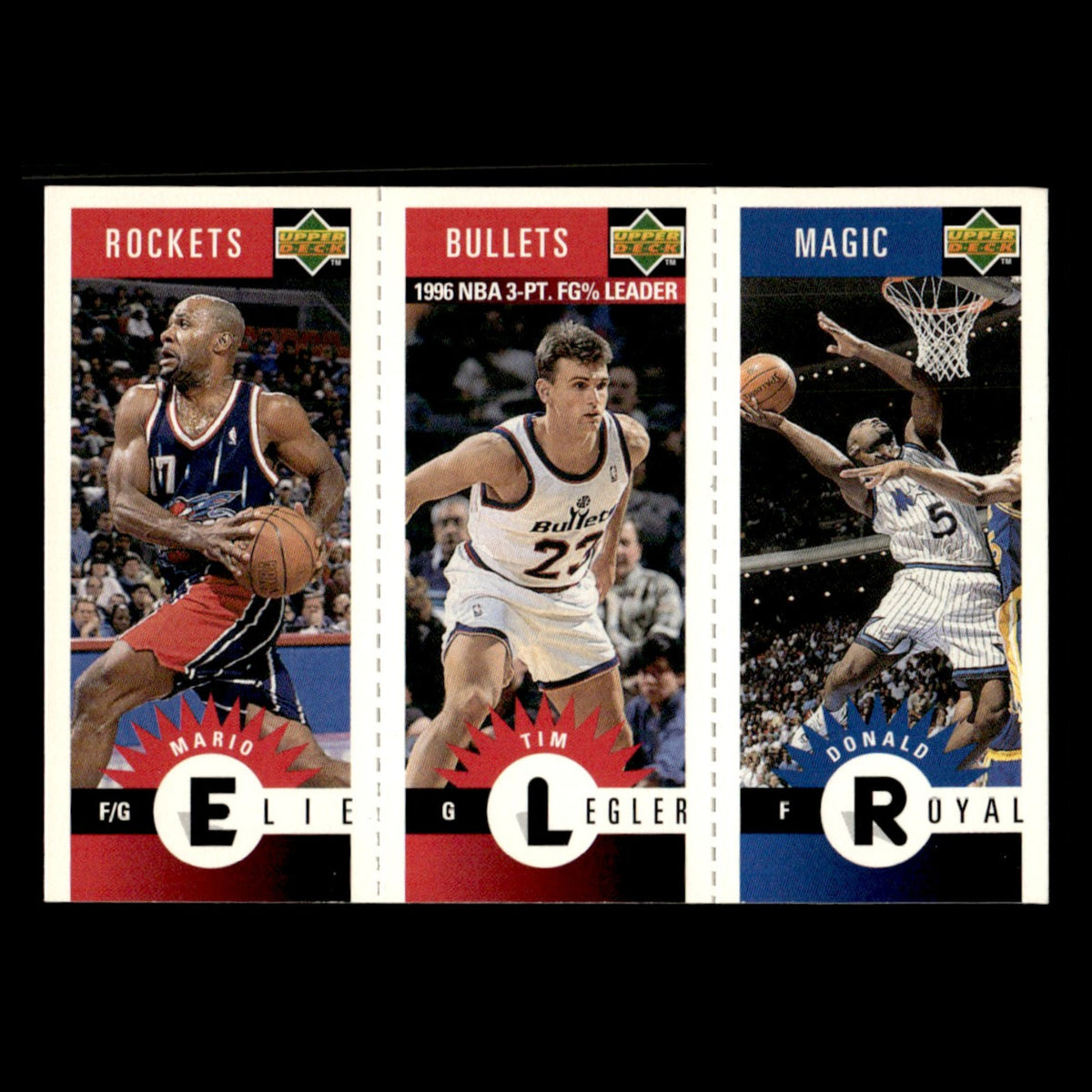 Donald Royal/Tim Legler/Mario Elie #M150/M179/M119 1996 Upper Deck Mini Card NBA