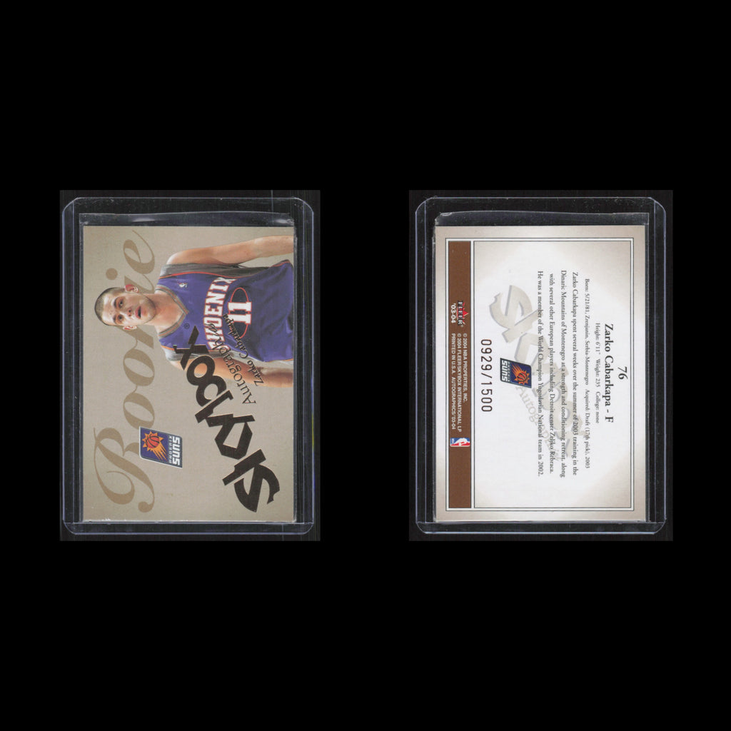 Zarko Cabarkapa Rookie /1500 #76 2003 SkyBox Autographics Phoenix Suns Card NBA