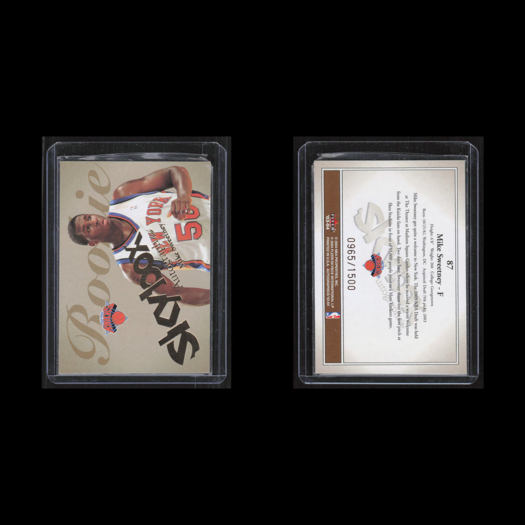 Mike Sweetney Rookie /1500 #87 2003 SkyBox Autographics New York Knicks Card NBA