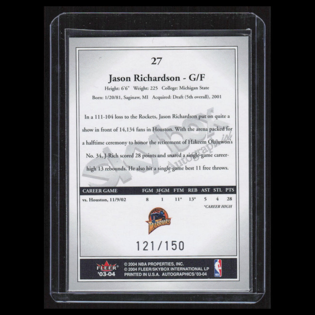 Jason Richardson /150 #27 2004 Bowman Chrome X-Fractors Golden State Warriors NM