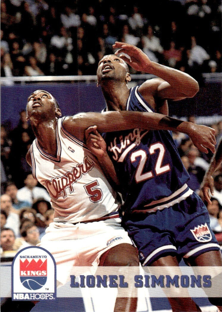 1993-94 NBA Hoops Basketball Card Lionel Simmons Sacramento Kings #191