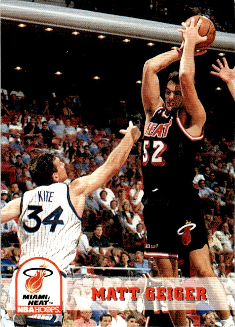 1993-94 NBA Hoops Basketball Card Matt Geiger Miami Heat #361