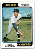1974 Topps Lindy McDaniel . New York Yankees #182