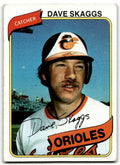 1980 Topps Dave Skaggs . Baltimore Orioles #211