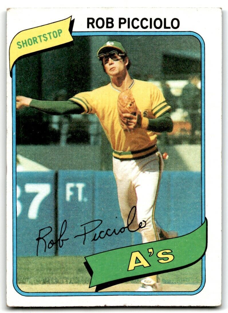 1980 Topps Rob Picciolo . Oakland Athletics #158