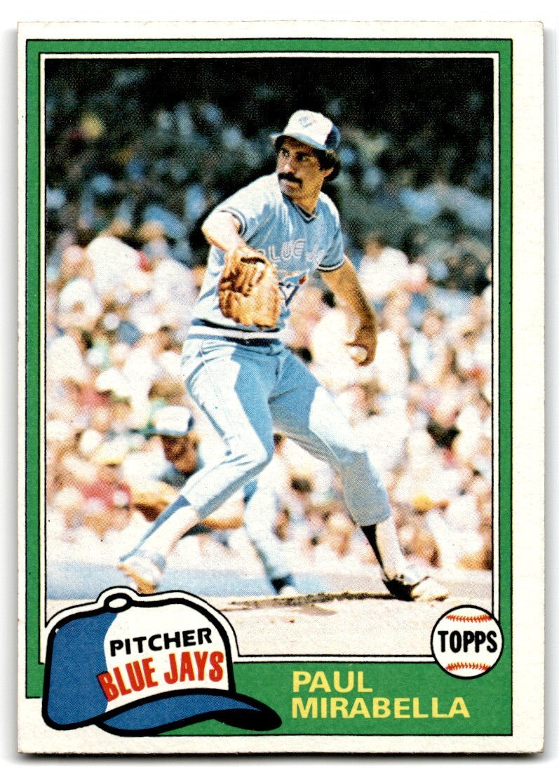 1981 Topps Paul Mirabella Rookie . Toronto Blue Jays #382