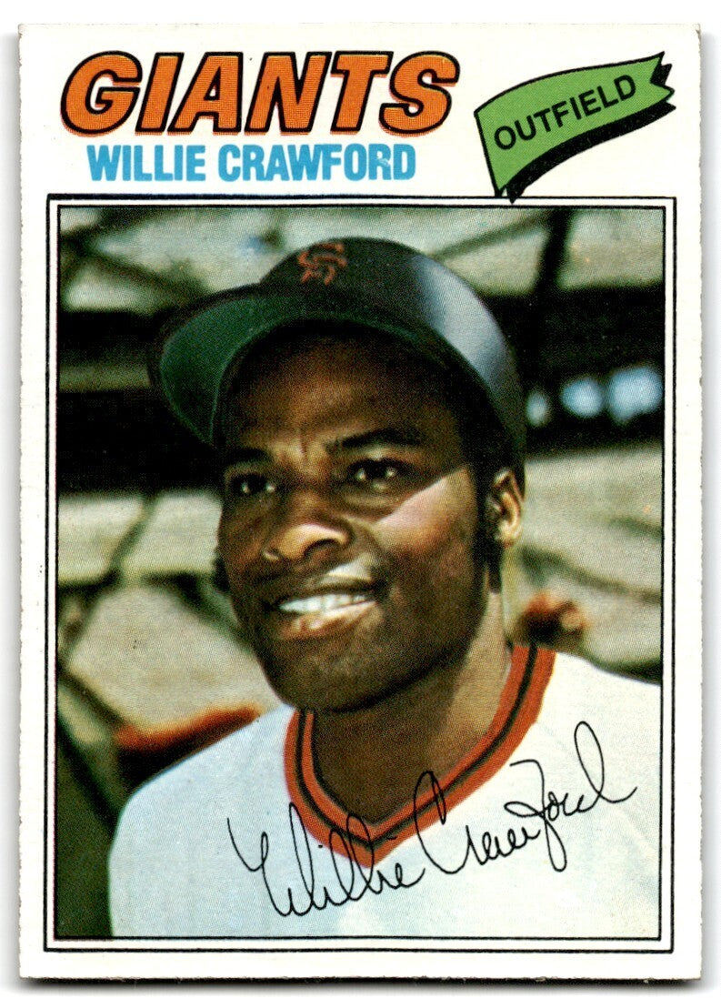 1977 Topps Willie Crawford . San Francisco Giants #642