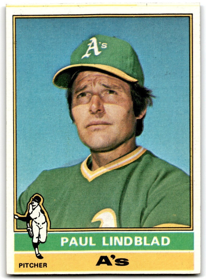 1976 Topps Paul Lindblad . Oakland Athletics #9