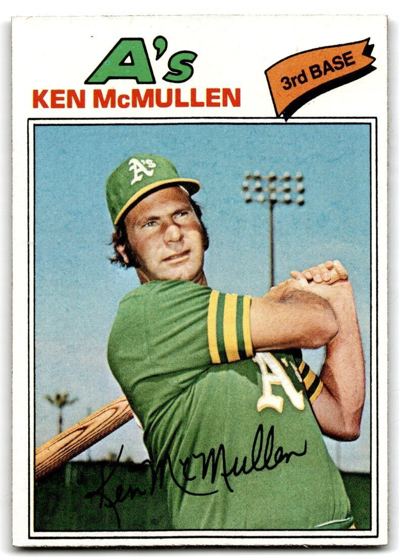 1977 Topps Ken McMullen . Oakland Athletics #181