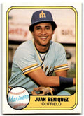 1981 Fleer Juan Beniquez . Seattle Mariners #596