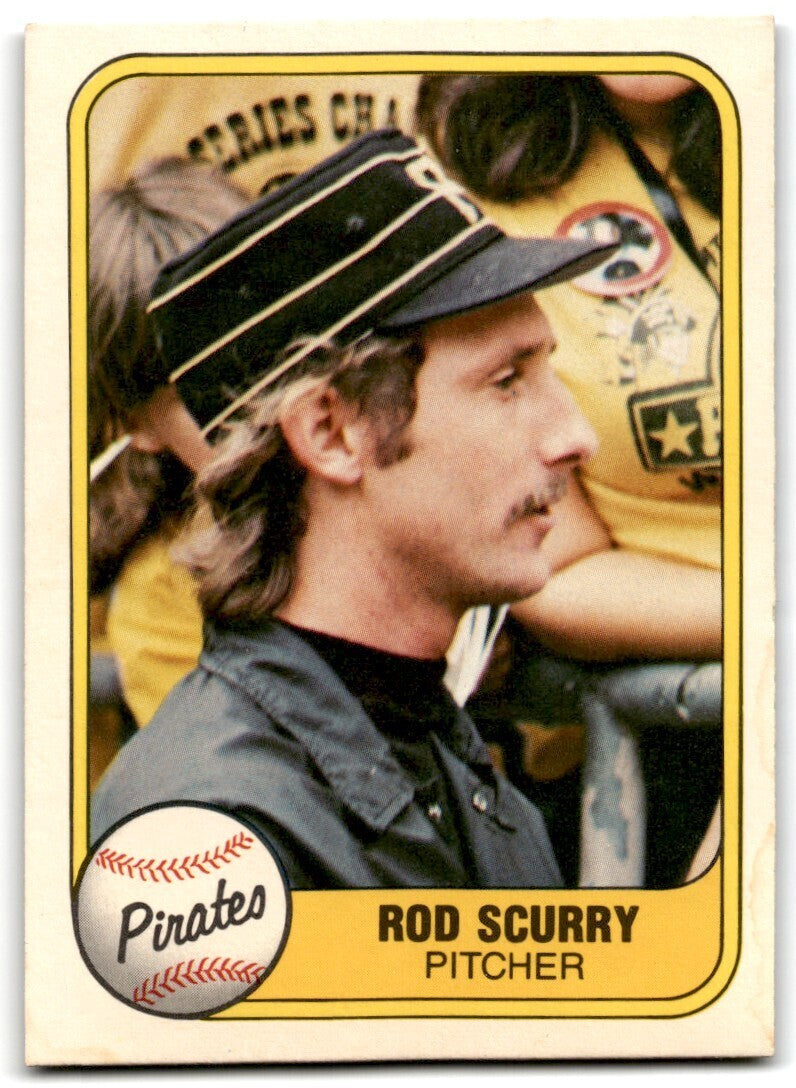 1981 Fleer Rod Scurry Rookie . Pittsburgh Pirates #380