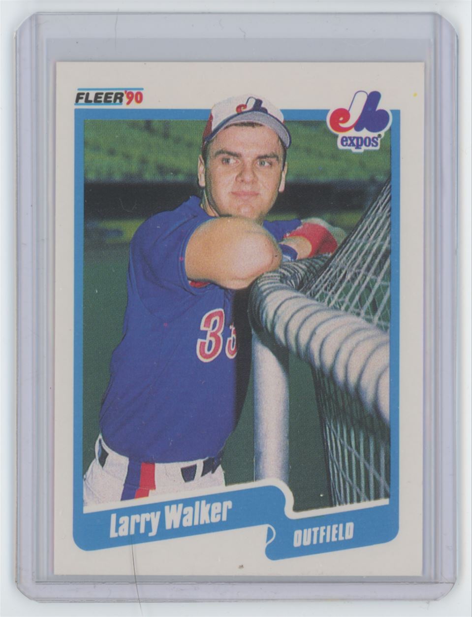 1990 Fleer Larry Walker Rookie . Montreal Expos #363