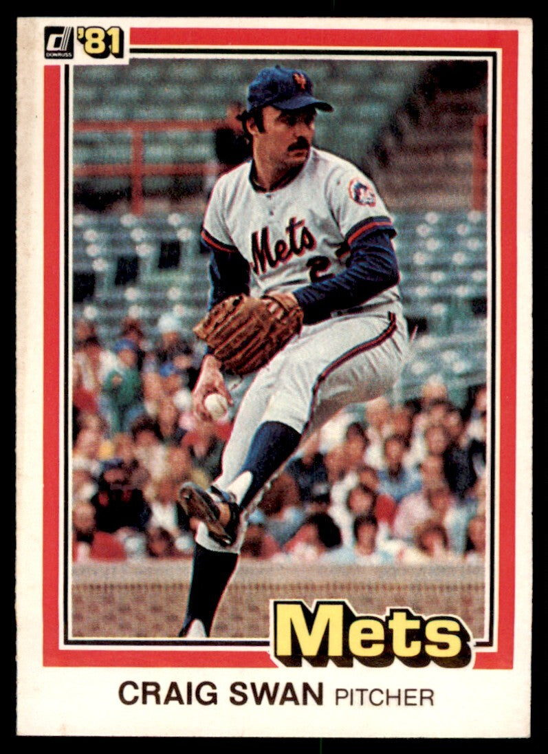 1981 Donruss Craig Swan .  New York Mets #155