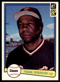 1982 Donruss Frank Robinson . San Francisco Giants #424