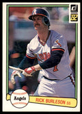 1982 Donruss Rick Burleson . California Angels #342