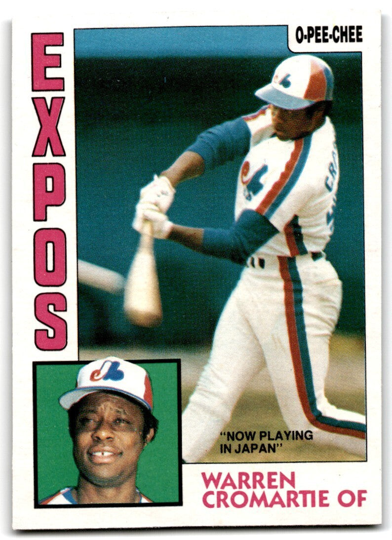 1984 O-Pee-Chee Warren Cromartie . Montreal Expos #287