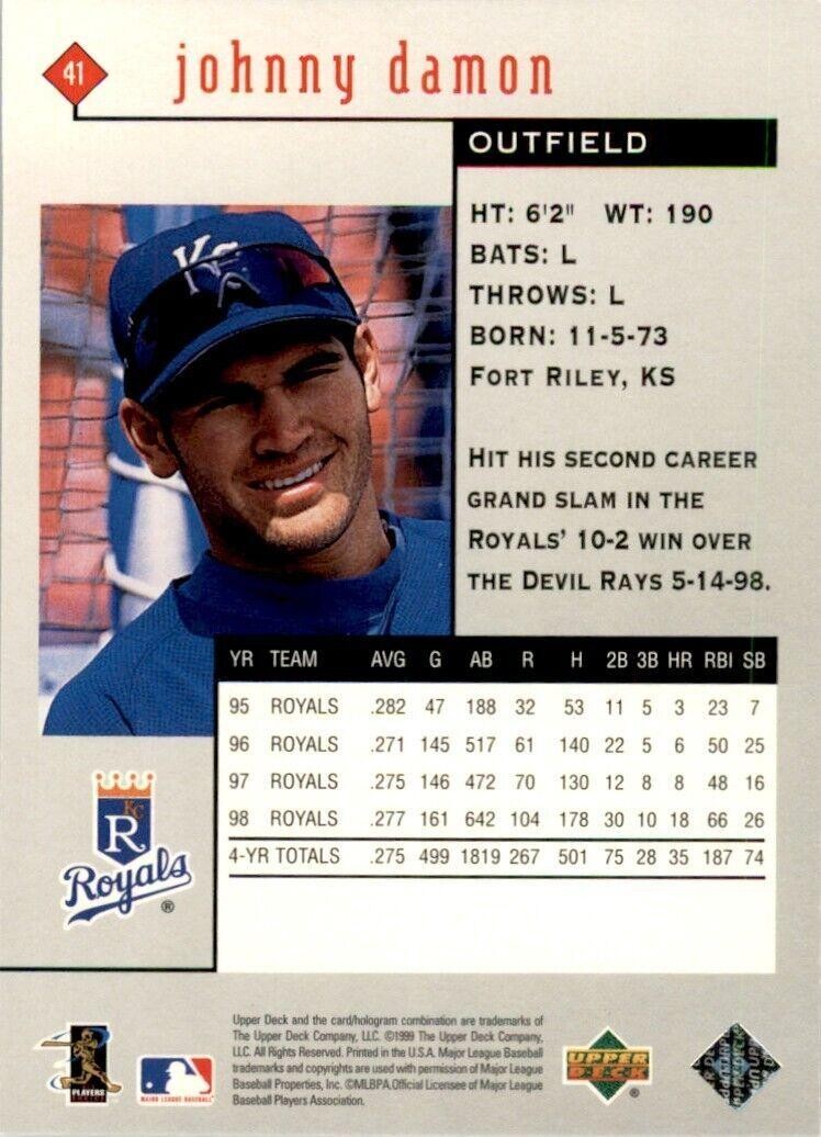 1999 Upper Deck Black Diamond Johnny Damon . Kansas City Royals #41
