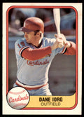 1981 Fleer Dane Iorg . St. Louis Cardinals #543