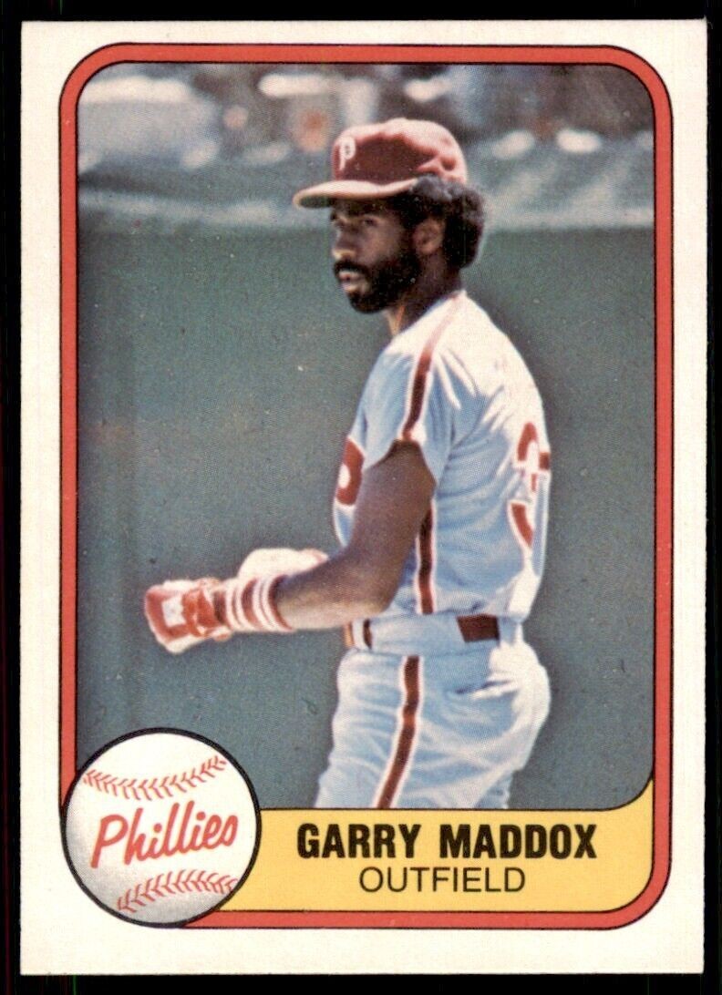 1981 Fleer Garry Maddox .  Philadelphia Phillies #19
