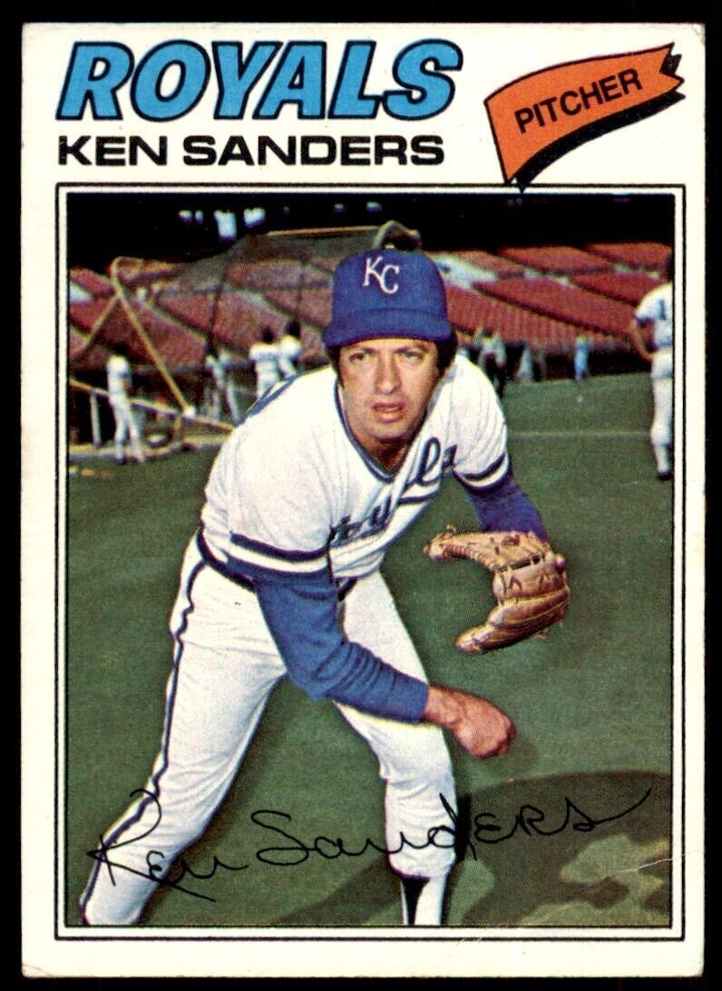 1977 Topps Ken Sanders . Kansas City Royals #171