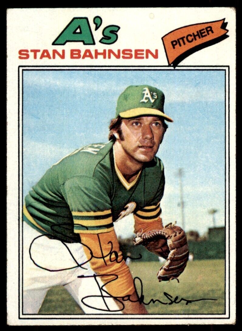 1977 Topps Stan Bahnsen . Oakland Athletics #383