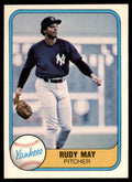 1981 Fleer Rudy May . New York Yankees #90