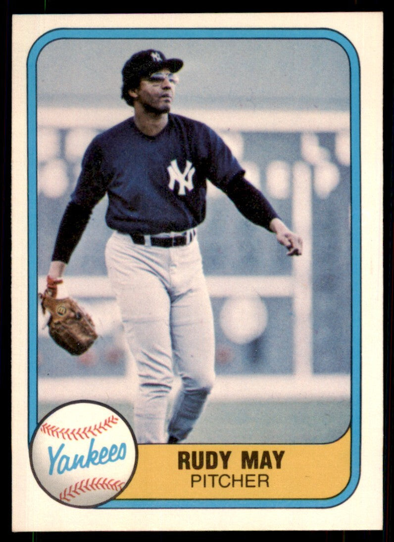 1981 Fleer Rudy May . New York Yankees #90