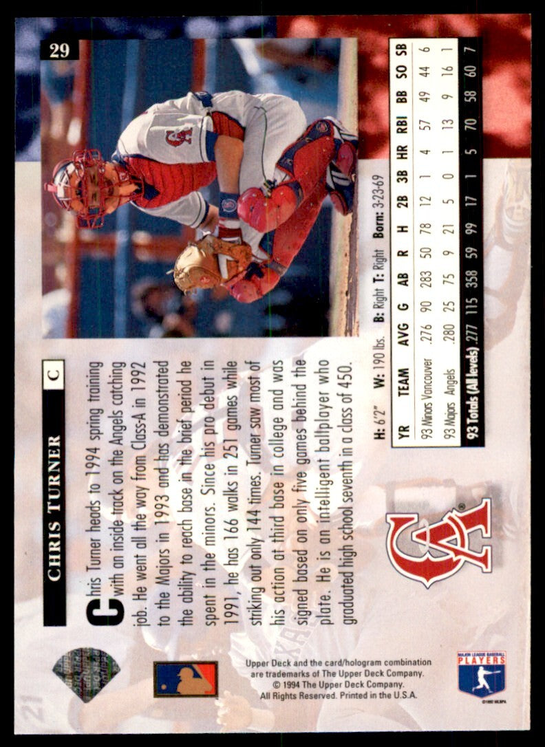 1994 Upper Deck Electric Diamond Star Rookies Chris Turner .  California Angels