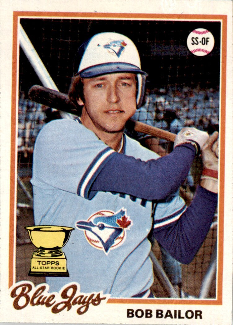 1978 Topps Bob Bailor . Toronto Blue Jays #196