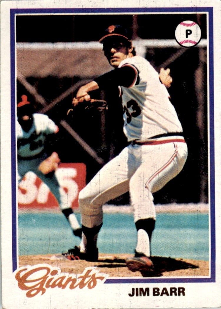 1978 Topps Jim Barr . San Francisco Giants #62