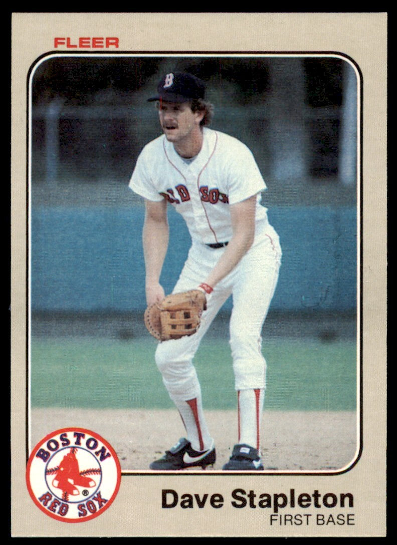 1983 Fleer Dave Stapleton . Boston Red Sox #196
