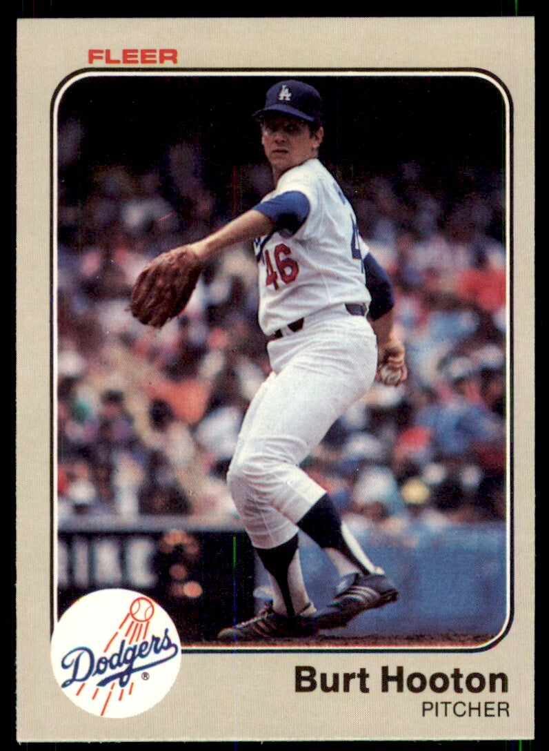 1983 Fleer Burt Hooton . Los Angeles Dodgers #208