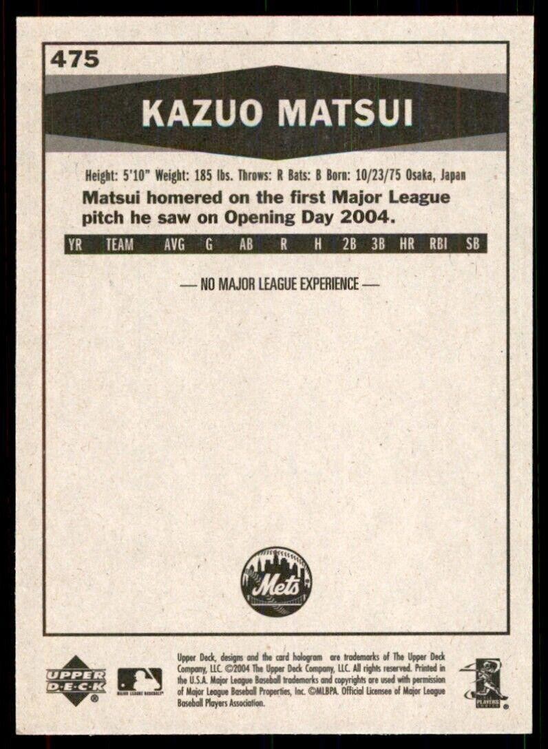 2004 Upper Deck Vintage Update Kazuo Matsui New York Mets #475