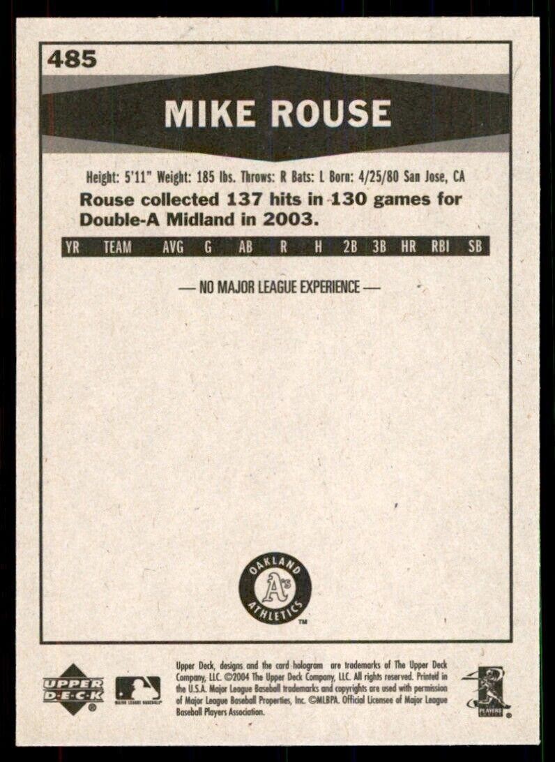 2004 Upper Deck Vintage Update Mike Rouse Oakland Athletics #485