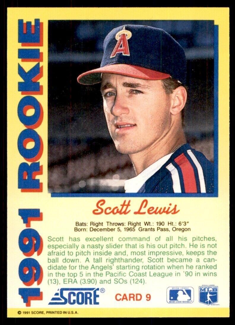 1991 Score Rookies Scott Lewis Rookie California Angels #9