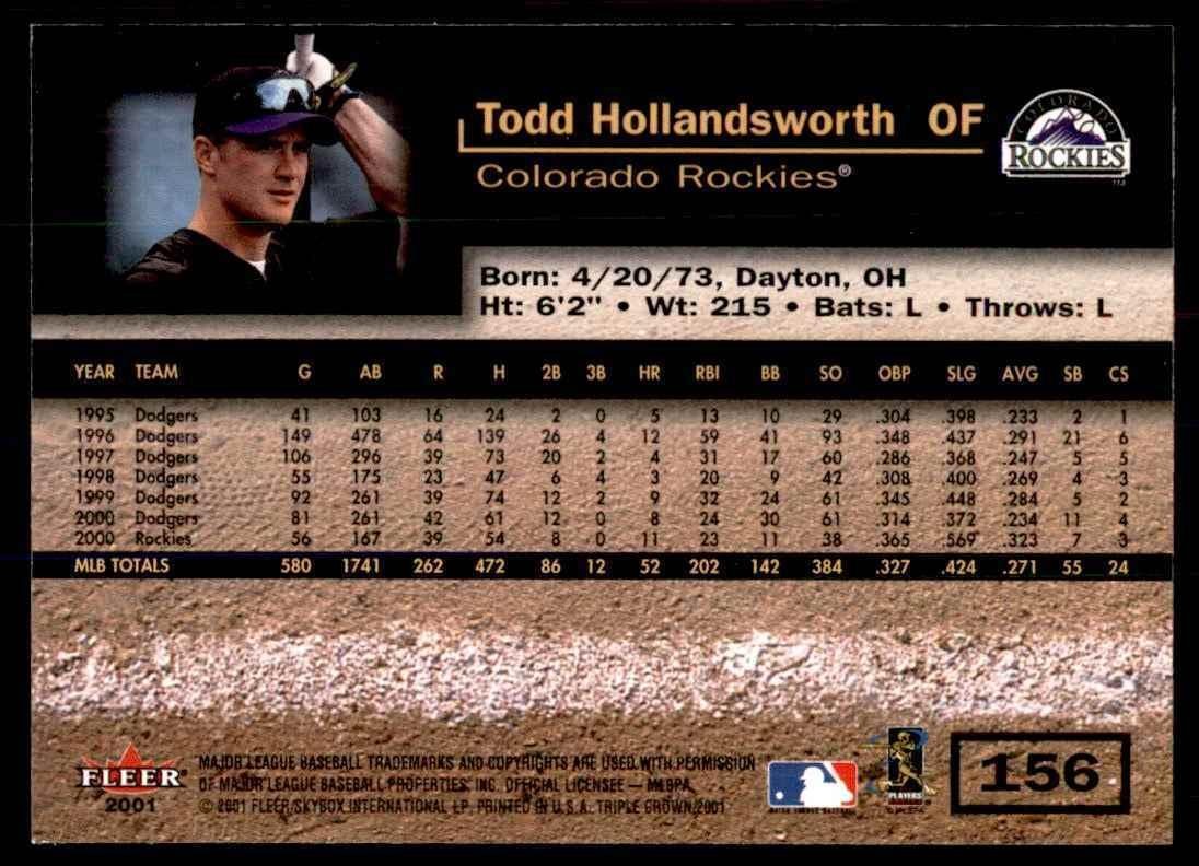 2001 Fleer Triple Crown Todd Hollandsworth Colorado Rockies #156