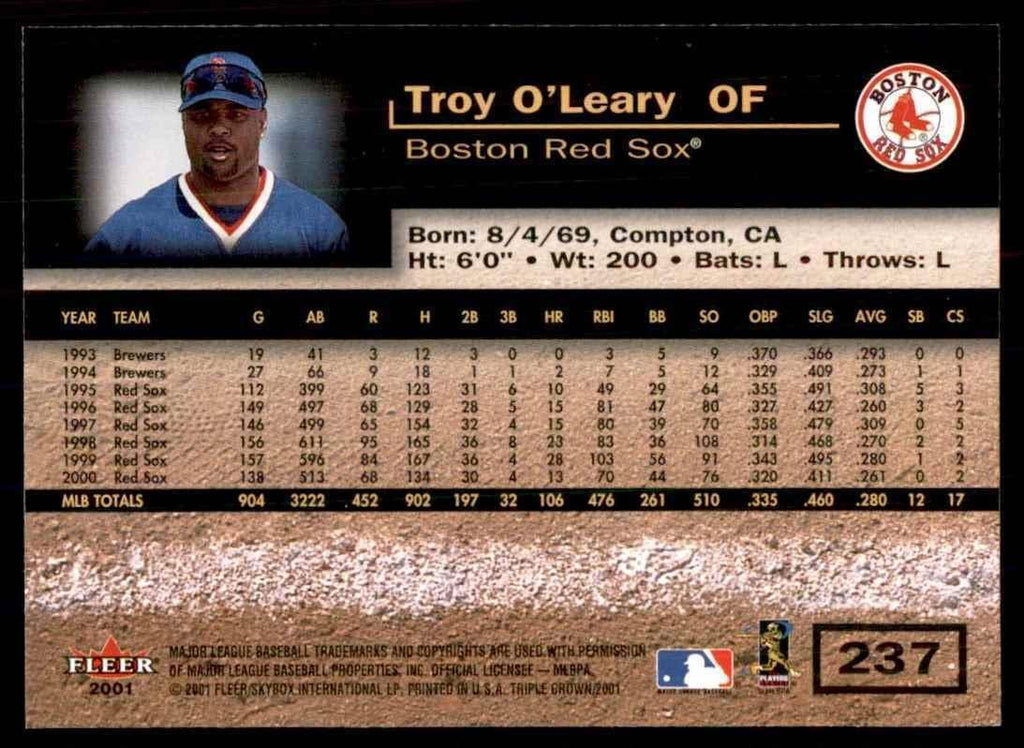 2001 Fleer Triple Crown Troy O'Leary Boston Red Sox #237