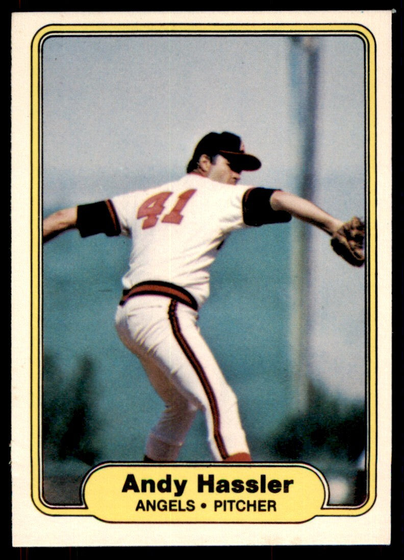 1982 Fleer Andy Hassler .  California Angels #464