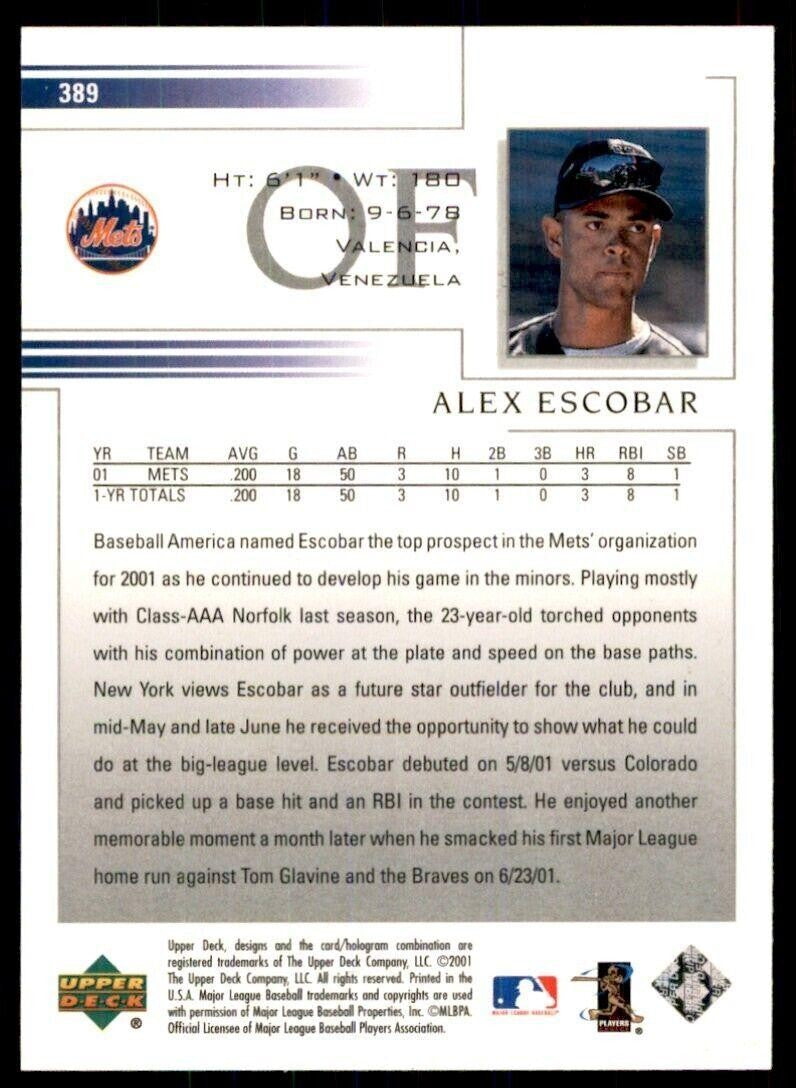 2002 Upper Deck Alex Escobar New York Mets #389