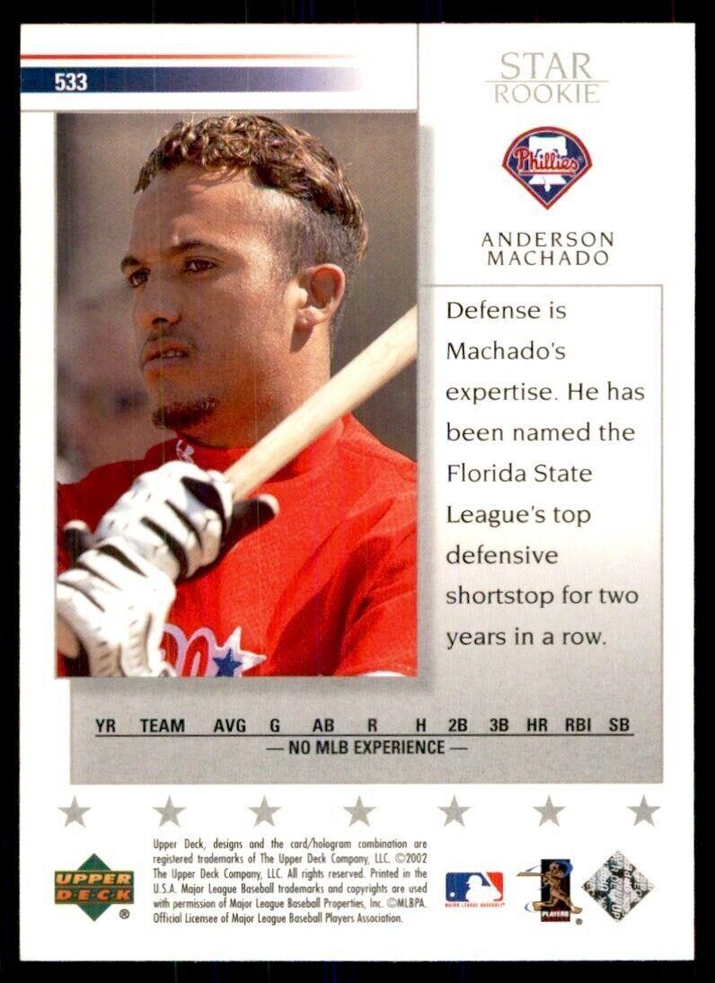 2002 Upper Deck Anderson Machado Philadelphia Phillies #533