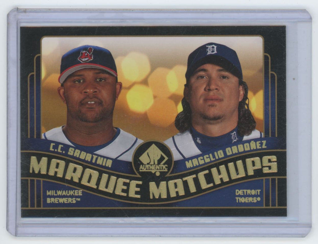 2008 SP Authentic Marquee Matchups C.C. Sabathia/Magglio Ordonez .  MIlwaukee