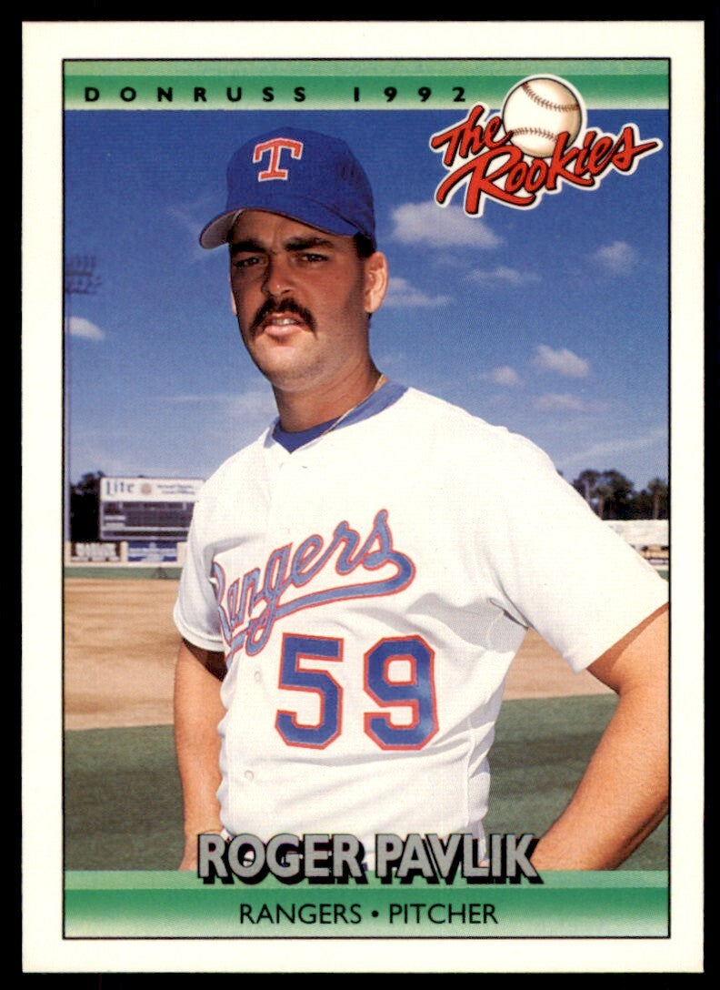 1992 Donruss The Rookies Roger Pavlik .  Texas Rangers #90