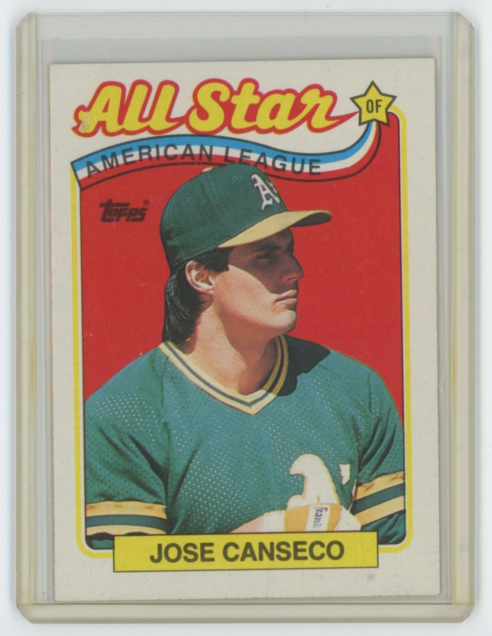 1989 Topps Jose Canseco .  Oakland Athletics #401