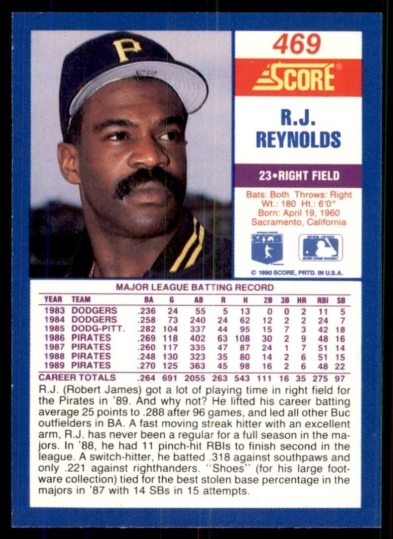 1990 Score R.J. Reynolds Baseball Cards #469