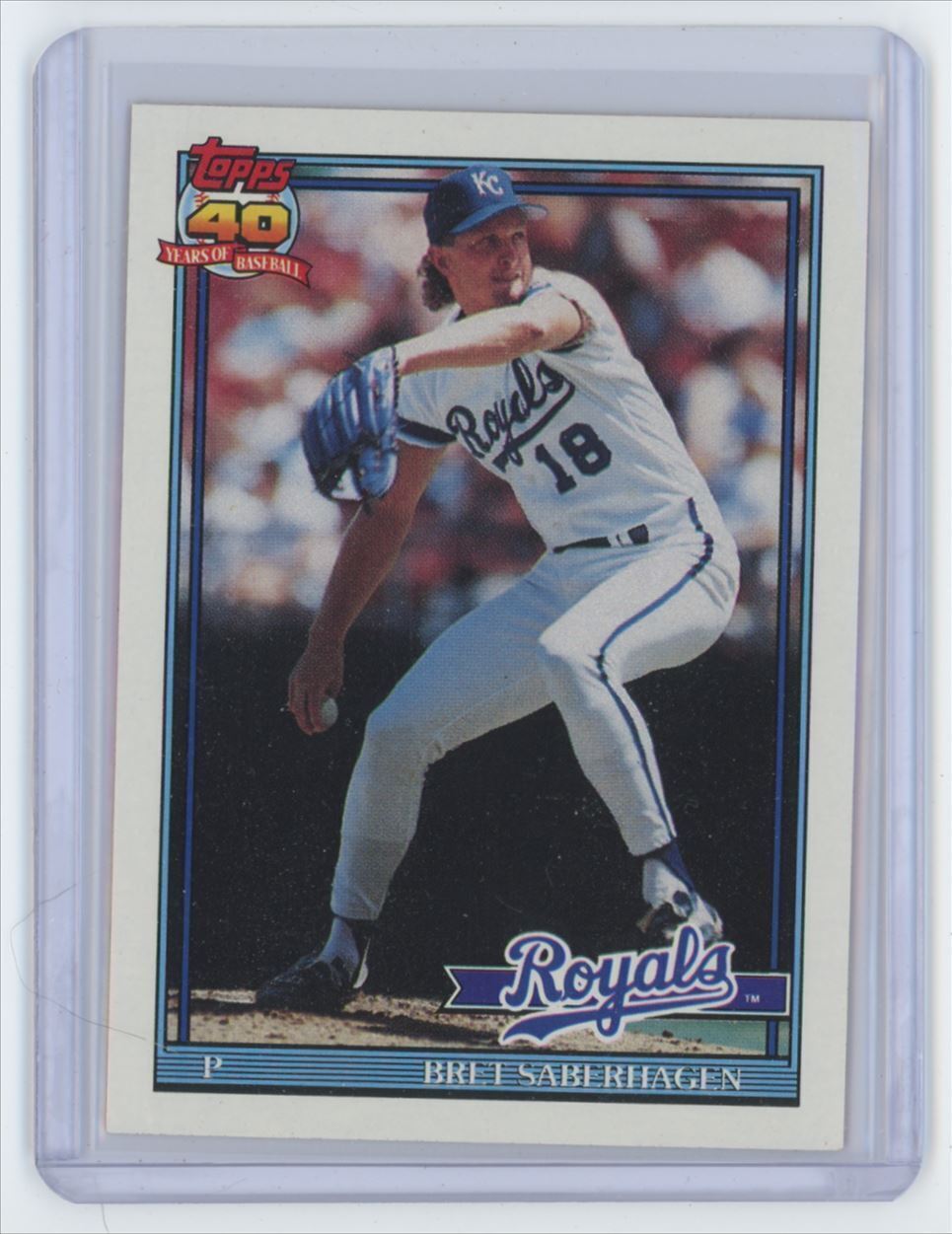 1991 Topps Bret Saberhagen . Kansas City Royals #280