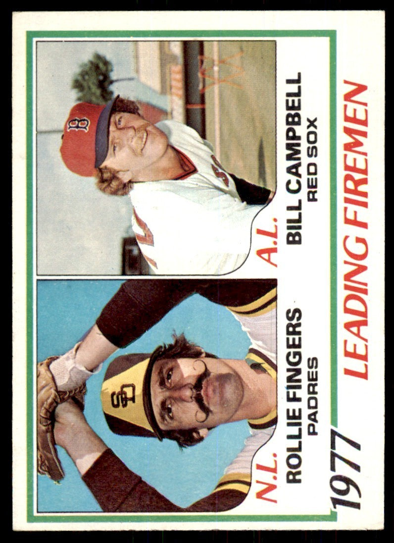 1978 Topps 1977 Leading Firemen - Rollie Fingers/Bill Campbell (103) Baseball