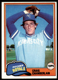 1981 Topps Craig Chamberlain . Kansas City Royals #274